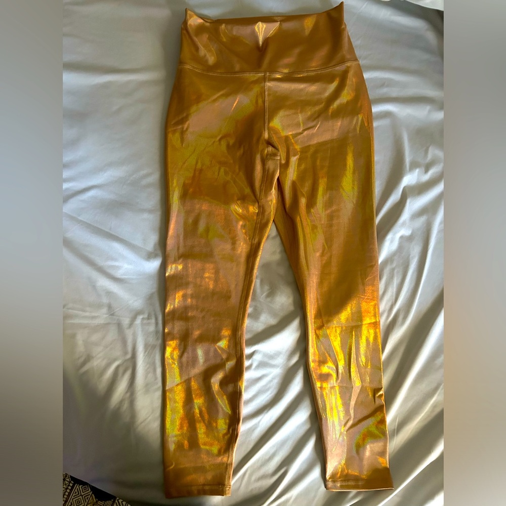 Fabletics Metallic Gold High-Waist Leggings